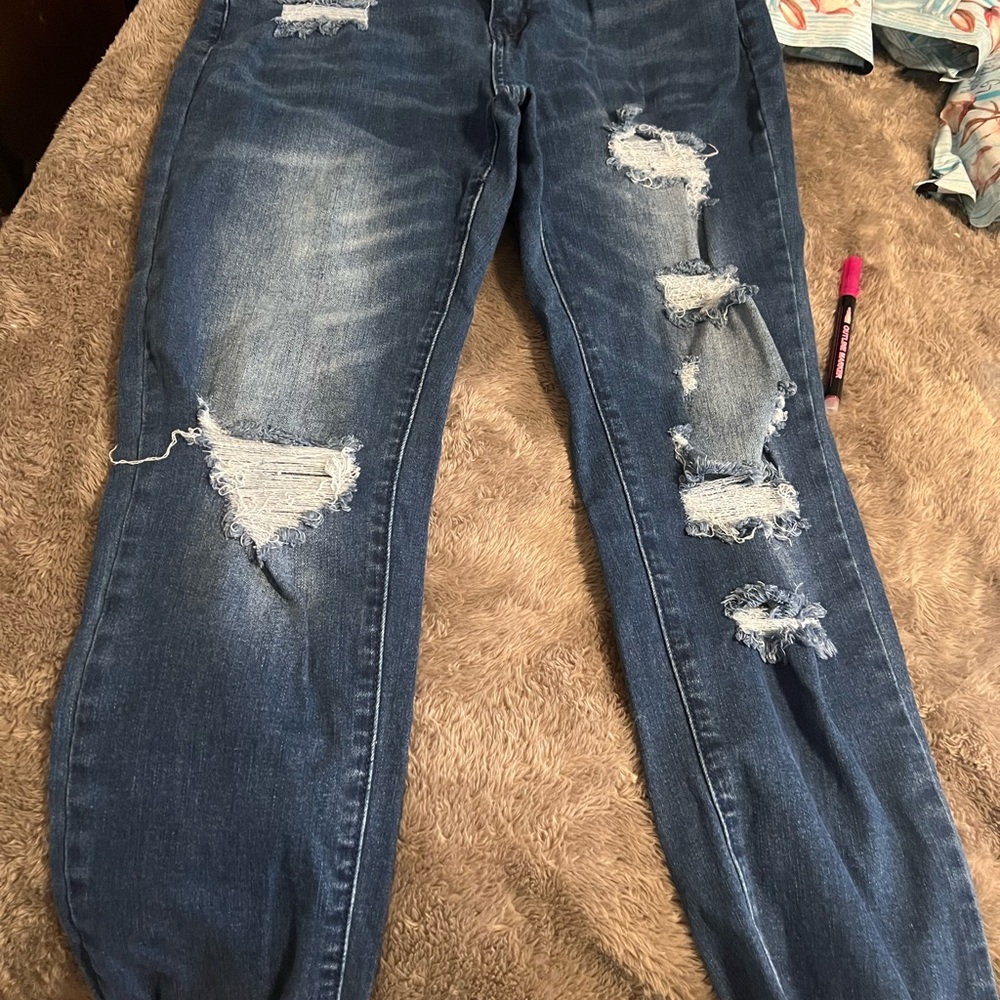Distressed jeans